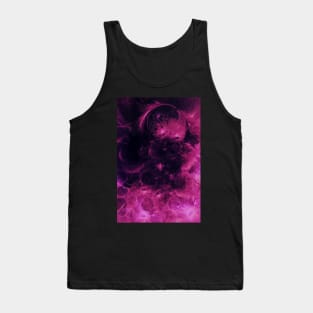 Black and Pink Cream Liquid Swirl Abstract Artwork Tank Top